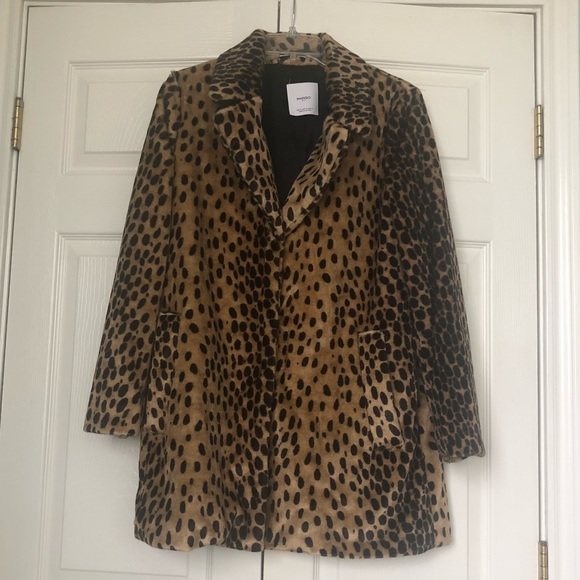 Mango Jackets & Blazers - Mango brand (boutique) leopard faux fur coat